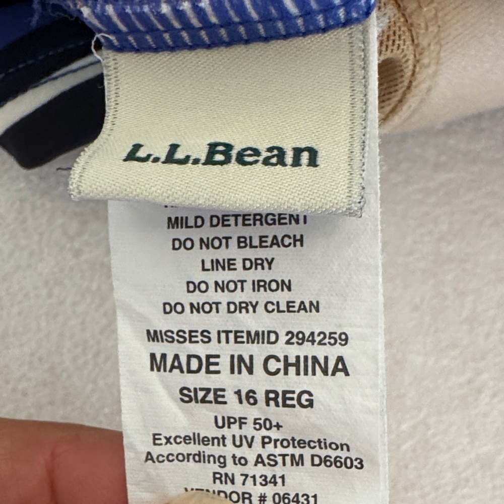 L.L. Bean Blue Striped Swim Tankini - Picture 2 of 5